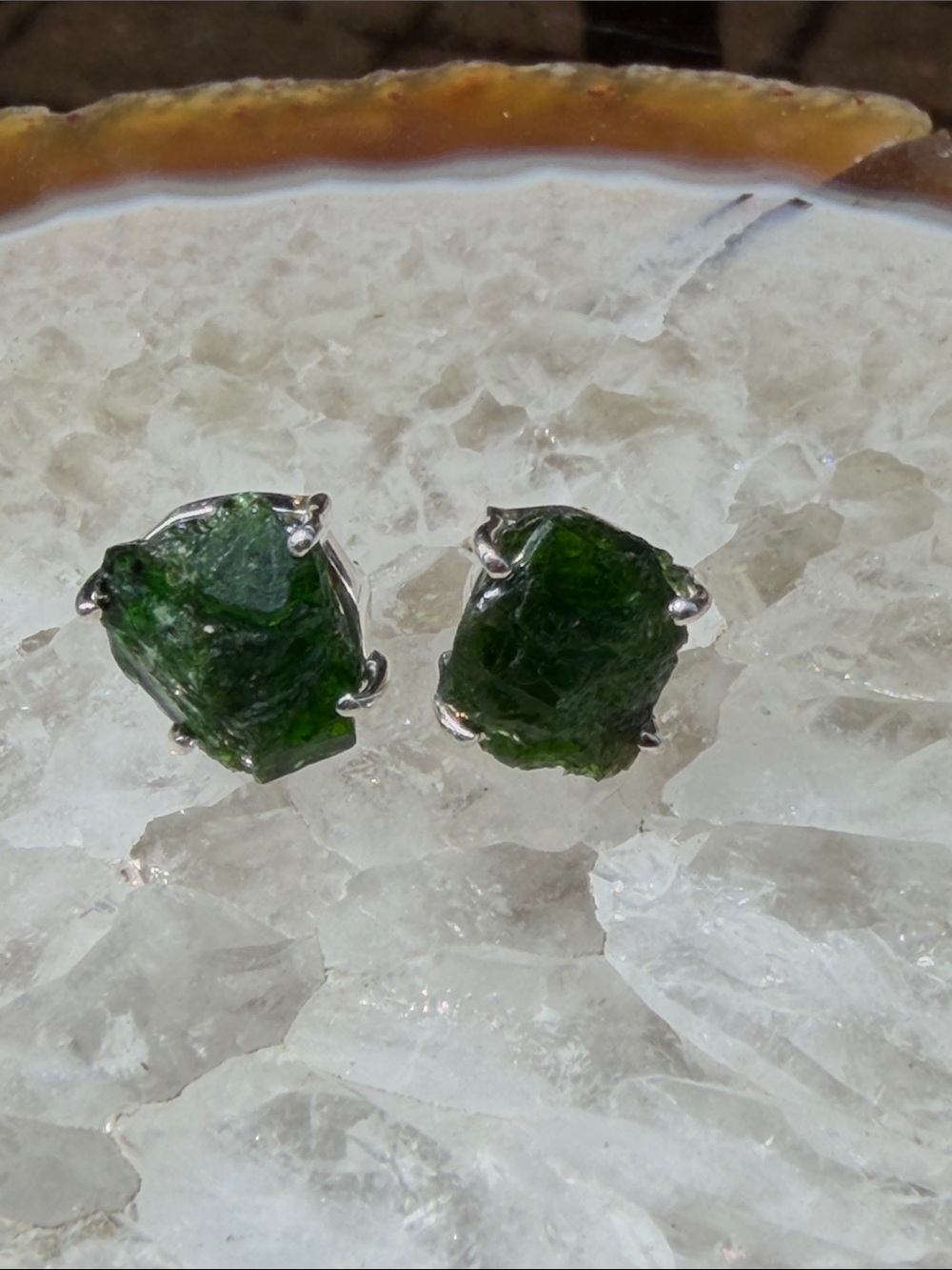 Russian Emerald 925 Sterling Silver Earrings